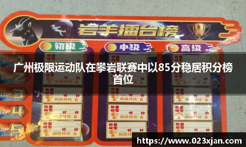 广州极限运动队在攀岩联赛中以85分稳居积分榜首位